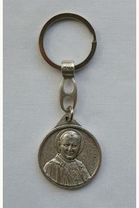 Breloczek metalowy dwustronny Jan Paweł II/Św. Krzysztof