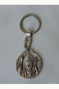 Breloczek metalowy Jan Paweł II/Św. Krzysztof