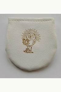 Etui na różaniec komunijny białe na rzepę