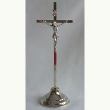 Krzyż stojący metalowy srebrny