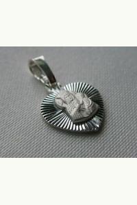 Medalik srebrny diamentowany Matka Boska z Dzieciątkiem