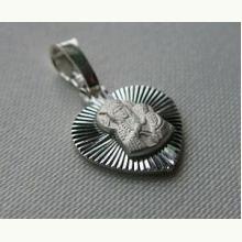 Medalik srebrny diamentowany Matka Boska z Dzieciątkiem, 1896