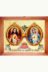 Obraz w drewnianej ramie - Jezus i Maryja