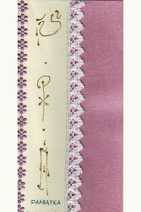 Pamiątka Chrztu Św. różowa - kartka okolicznościowa