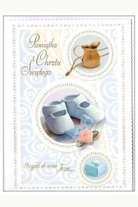 Pamiątka Chrztu Świętego dla chłopca - kartka okolicznościowa