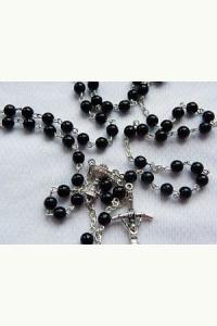 Różaniec komunijny kulka czarna