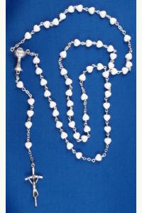 Różaniec komunijny serduszka białe