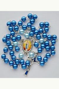 Różaniec z Matką Bożą z Lourdes niebieski