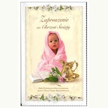 Zaproszenie na Chrzest (dziewczynka), D016 Zaproszenie na Chrzest (dziewczynka), D016