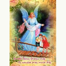 Obrazek na drewnie Anioł Stróż kładka, 1355