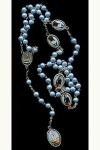 Różaniec z Matką Boską Fatimską błękitny