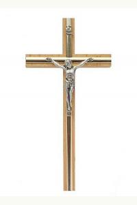 Krzyż drewniany jasny z paskiem 20 cm