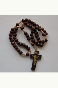 Różaniec drewniany brązowy mały