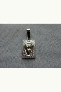 Medalik srebrny Matka Boska prostokąt