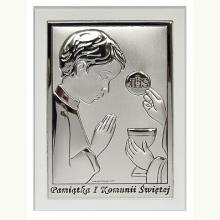 Obrazek srebrny chłopiec ramka - Pamiątka Pierwszej komunii świętej, 2195 Obrazek srebrny chłopiec ramka - Pamiątka Pierwszej komunii świętej, 2195