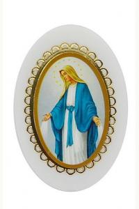 Pudełko na różaniec z Matką Boską Niepokalaną owalne