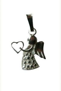 Aniołek srebrny serduszko