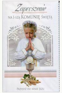 Zaproszenie na Pierwszą Komunię Świętą Dziewczynka (10 szt)