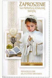 Zaproszenie na Pierwszą Komunię Świętą Dziewczynka (10 szt)