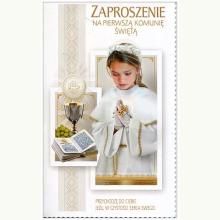 Zaproszenie na Pierwszą Komunię Świętą Dziewczynka (10 szt), 3520
