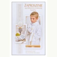 Zaproszenie na Pierwszą Komunię dla Chłopca, 3817 K Zaproszenie na Pierwszą Komunię dla Chłopca, 3817 K
