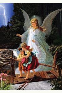 Obrazek 3D Anioł Stróż na kładce 10 x15