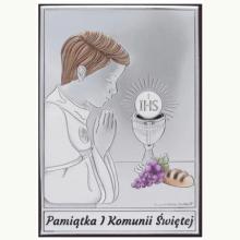 Obrazek Srebrny Kolorowy Komunia Chłopiec (mały), 4250