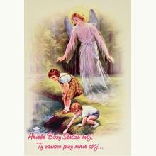 Obrazek Na Drewnie Anioł Stróż i Dzieci, 5139