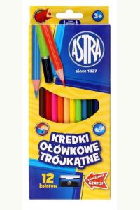 Kredki ołówkowe trójkątne 12 kolorów ASTRA