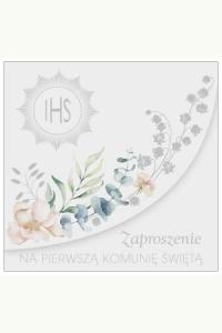 Zaproszenie Komunia kwadrat (10szt)
