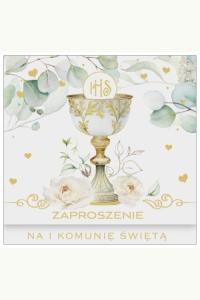 Zaproszenie Komunia kwadrat (10szt)