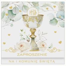 Zaproszenie Komunia kwadrat (10szt), 5901720768902 K