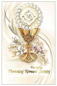 Pamiątka Pierwszej Komunii Świętej - kartka okolicznościowa