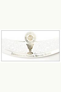 Zaproszenie na Pierwszą Komunię Świętą (kolor złoty) (10 szt)