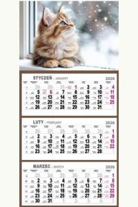 Kalendarz 2026 Trójdzielny mały MIX