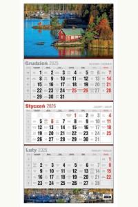 Kalendarz 2026 trójdzielny płaska główka MIX