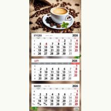 Kalendarz 2026 trójdzielny płaska główka Kawa, 5906408001272 Kalendarz 2026 trójdzielny płaska główka Kawa, 5906408001272