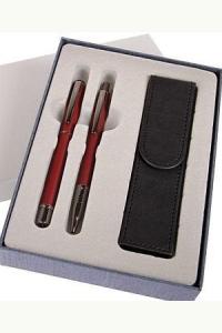 Pióro wieczne + długopis Winner Tytan w etui (kolor bordowy)