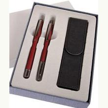 Pióro wieczne + długopis Winner Tytan w etui (kolor bordowy), 5907464218772