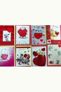 Karnet Walentynki B6 brokat + koperta mix