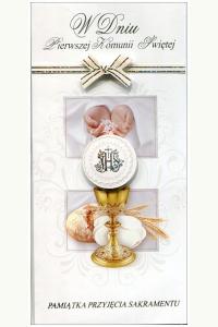 Karnet De Lux złocony Komunia