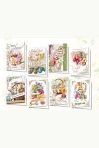 Karnet B6 Wielkanoc z naklejanym elementem świecki mix