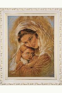 Obraz Haftowany Matka Boża z dzieciątkiem 22x27,5