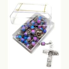 Różaniec niebiesko-różowy w pudełku ze świętymi, 5908451969684 K Różaniec niebiesko-różowy w pudełku ze świętymi, 5908451969684 K