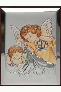 Obrazek srebrny Aniołek kolorowy