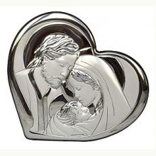 Obrazek srebrny ŚWIĘTA RODZINA serce, 6390