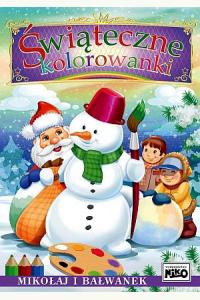 Świąteczne kolorowanki. Mikołaj i Bałwanek