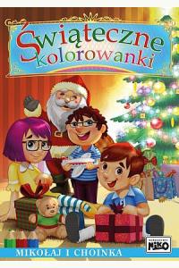 Świąteczne kolorowanki. Mikołaj i choinka