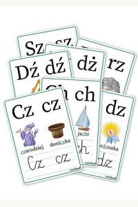 Plansze edukacyjne A4 - Dwuznaki 7 kart