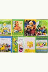 Karnet B6 Wielkanoc brokat + koperta świecki Mix